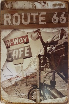 Highway cafe Route 66 motor metalen bord