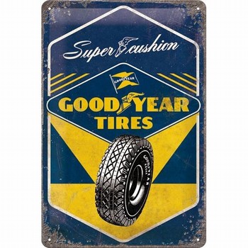 Goodyear super cushion banden metalen relief bord