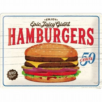 Hamburgers epic juicy giant relief wandbord