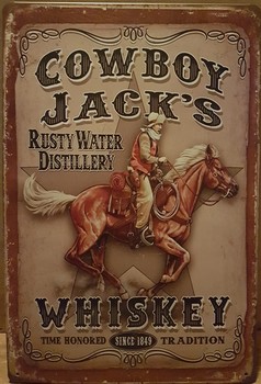 Cowboy jacks whiskey paard metall wall sign
