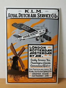 KLM Royal dutch air service emaille reclamebord