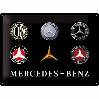 Mercedes benz evolution logo's relief reclamebord metaal