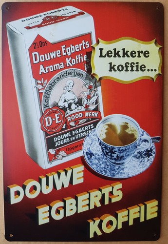 Douwe egberts koffie metalen wandbord