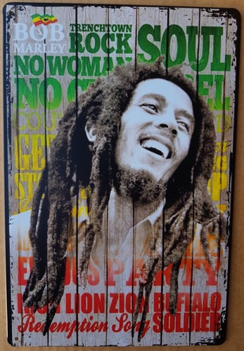 Bob Marley songs kleur metalen wandbord