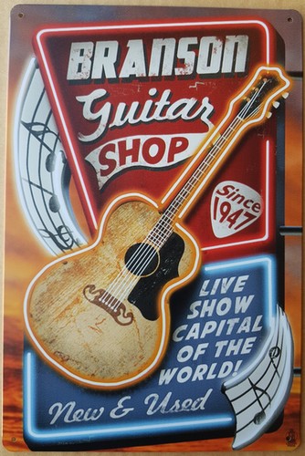 Branson's Gitaar shop metalen wandbord