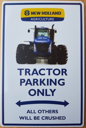 New holland tractor parking only wandbord metaal
