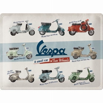 Vespa a small car on two wheels collage relief recla
