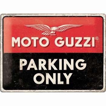 Moto Guzzi parking only metalen relief bord