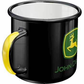 John deere black logo emaille mok