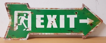 Exit pijl groen metalen bord