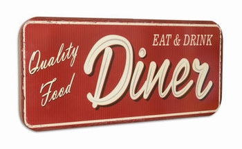 Diner quality food XXXL metalen wandbord