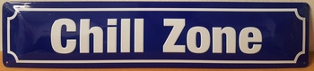 Chill zone metalen wandbord straatnaambord relief