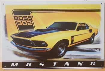 Ford mustang boss 302 metalen reclamebord