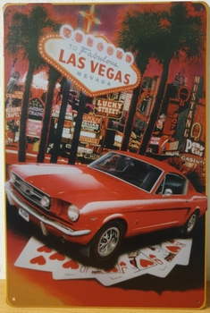 Mustang las vegas metalen reclamebord