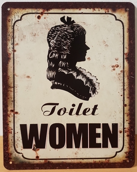 Toilet women dames wc metalen wandbord