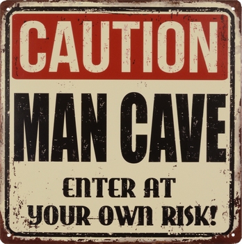 Caution Man cave enter at own risk metalen wandbord