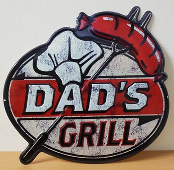 Dads grill metalen wandbord uitgesneden