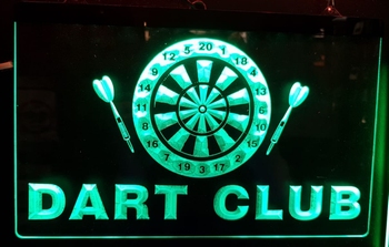 Darts club Led lamp groen ledverlichting darten
