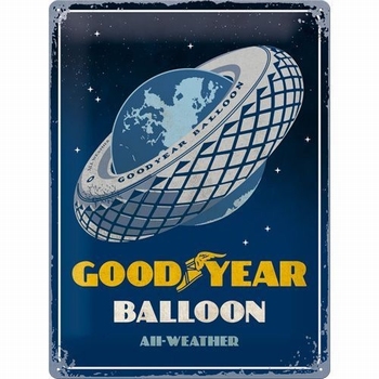 Goodyear balloon autobanden metalen relief reclamebord