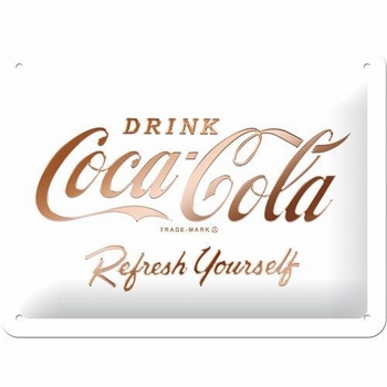 Coca cola refresh yourself wit metalen relief bord
