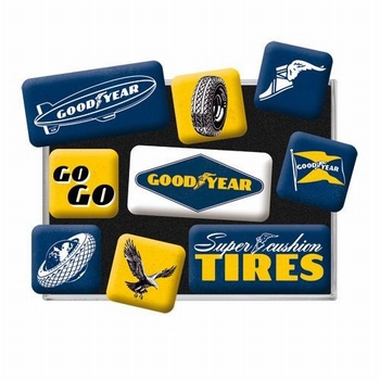 Goodyear tires set van 9 magneetjes