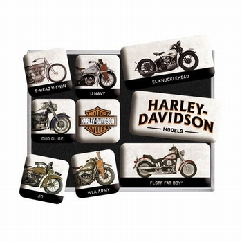 Harley Davidson models set van 9 magneetjes