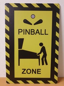Pinball zone warning sign metalen bord