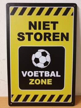 Niet storen voetbal zone metalen wandbord