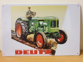 Deutz land boer tractor metalen wandbord