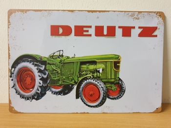 Deutz tractor old look metalen wandbord