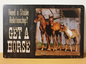 Stable relationship paarden horse metalen bord