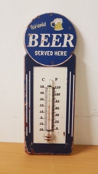 Ice cold beer thermometer glas blauw