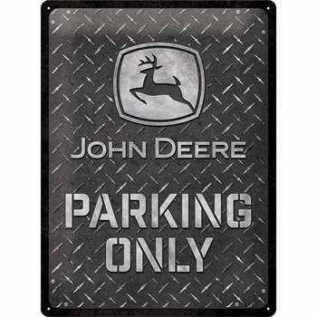 John Deer parking only Traanplaat metalen wandbord relief