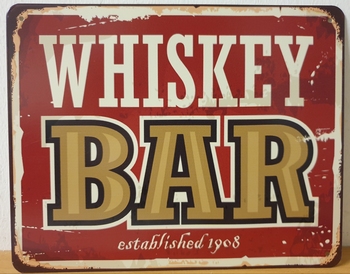 Whiskey bar metalen wandbord