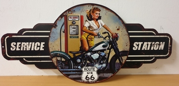 Service station route 66 pin up uitgesneden metalen
