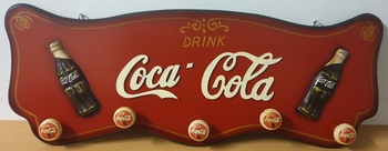Coca cola houten kapstok pubbord