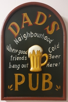 Dads neigbourhood pub houten pubbord wandbord