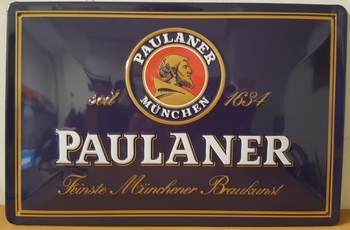 Paulaner munchen  metalen reclamebord RELIEF