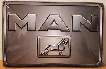 MAN logo grijs metalen reclamebord RELIEF