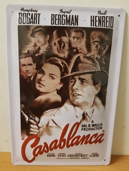 Casablanca bogart film metalen reclamebord  RELIEF