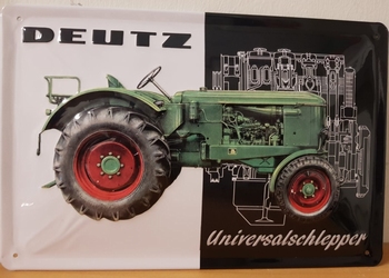 Deutz universalschlepper metalen reclamebord RELIEF