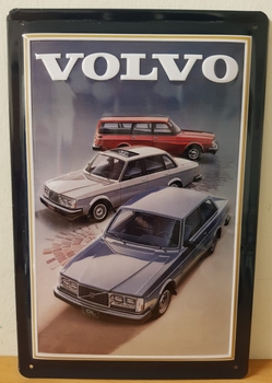 Volvo 3 auto's metalen wandbord RELIEF