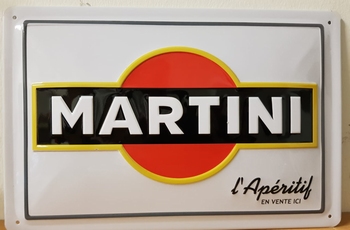 Martini wit  aperitif metalen reclamebord RELIEF