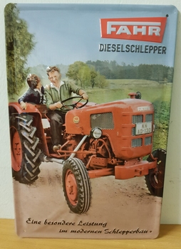 Fahr Dieselschlepper metalen reclamebord   RELIEF