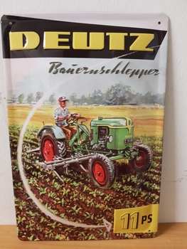 Deutz Bauernschlepper metalen reclamebord RELIEF