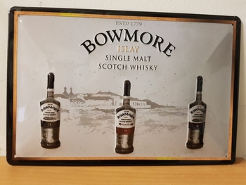 Bowmore single malt whisky reclamebord  RELIEF