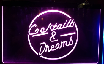 Cocktails en dreams lila led lamp