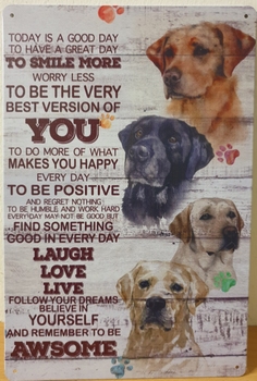 Awsome labrador tekst metalen wandbord