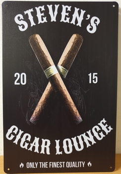 Stevens Cigar lounge sigaren reclamebord metaal