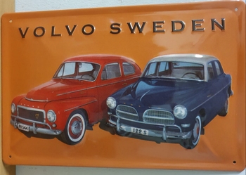 volvo amazone sweden metalen reclamebord relief 30x20c